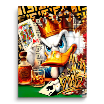 Canard rich roi - tableau PVC brillant