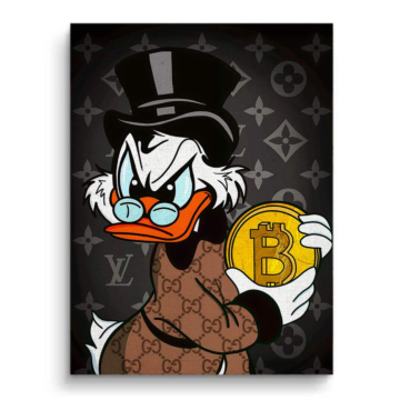 Scrooge McDuck Inspired Bitcoin Canvas Art