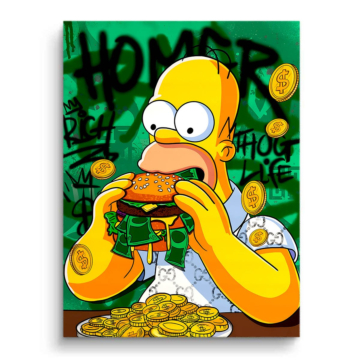 Homer Simpson Inspired Burger Money PVC Matt Art
