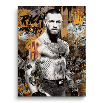 Conor McGregor Inspired Wealth Canvas Art