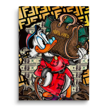 Donald Duck Inspired Designer Hustle Canvas Art