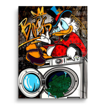 Argent wash inspiré de Donald Duck - tableau PVC brillant
