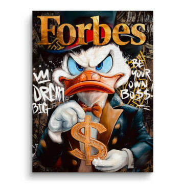 Donald Duck Inspired Forbes Wealth Canvas Art