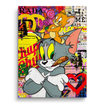 Tom and Jerry Inspired Pop Art Canvas Art
