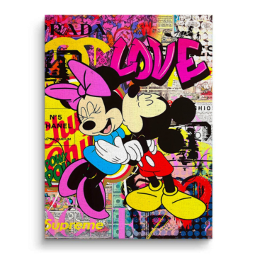 Minnie Mickey Inspired Love Collage Canvas Art