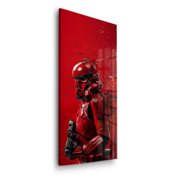 Red Stormtrooper Inspired Armor Acrylic Glass Art