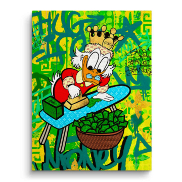 Scrooge McDuck Inspired Money Dive Canvas Art