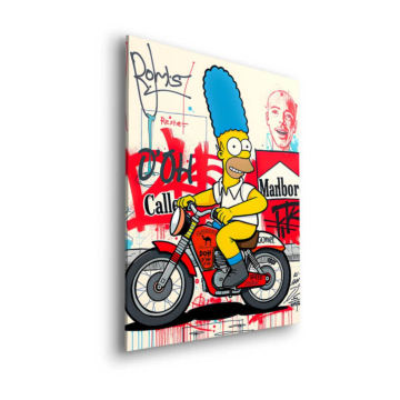 Motocykl inspirowany Bartem Simpsonem - obraz na dibondzie matowym