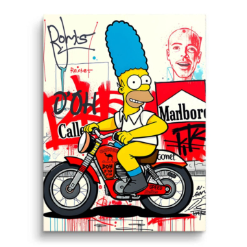 Motocykl inspirowany Bartem Simpsonem - obraz na matowym PVC