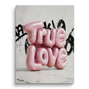 Pink True Love Balloon Canvas Art