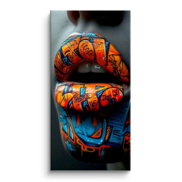 Graffiti Lips Close Up PVC Matt Art
