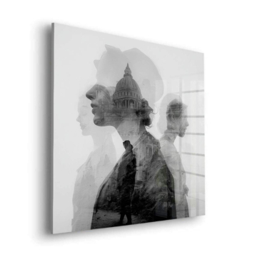 Retrato capitol double exposure - cuadro en vidrio acrílico
