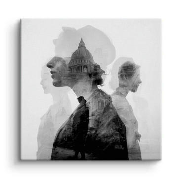 Capitol Double Exposure Portrait Canvas Art