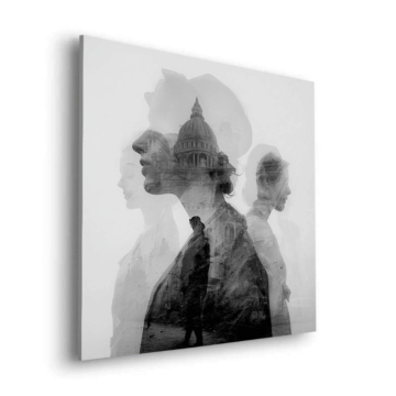 Capitol Double Exposure Portrait Dibond Matt Art