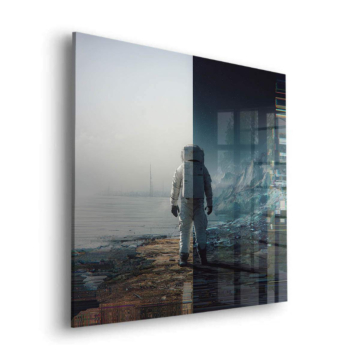 Astronaut Stadt Dive - Acrylglasbild