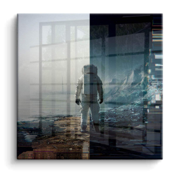 Astronaut Stadt Dive - PVC-Bild glänzend