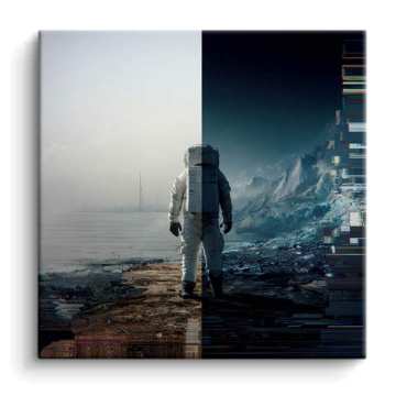 Astronaut Stadt Dive - PVC-Bild matt
