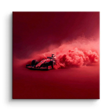 Scuderia Ferrari Inspired Red Smoke Canvas Art