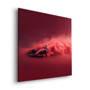 Roter Rauch inspiriert von Scuderia Ferrari - Dibond-Bild matt