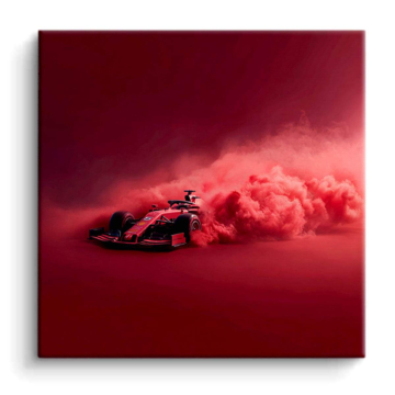 Czerwony dym inspirowany Scuderia Ferrari - obraz na matowym PVC