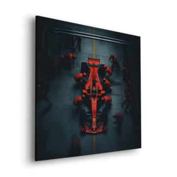 Pit Stop inspiriert von Ferrari F1 - Dibond-Bild matt