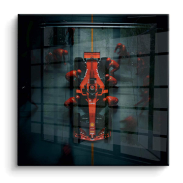 Arrêt au stand inspiré de Ferrari F1 - tableau PVC brillant