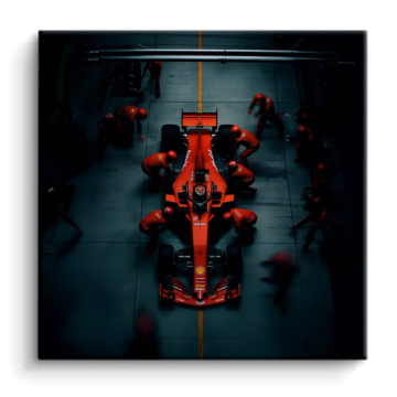 Pit Stop inspirowany Ferrari F1 - obraz na matowym PVC