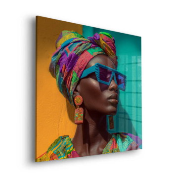Vibrant Fashion Portrait Acrylic Glass Art