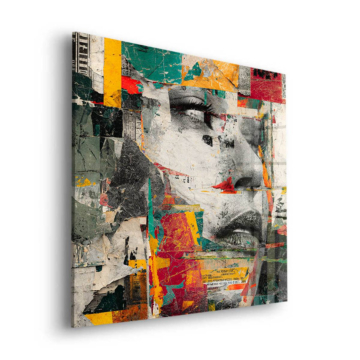 Urban Collage Beauty Portrait Acrylic Glass Art