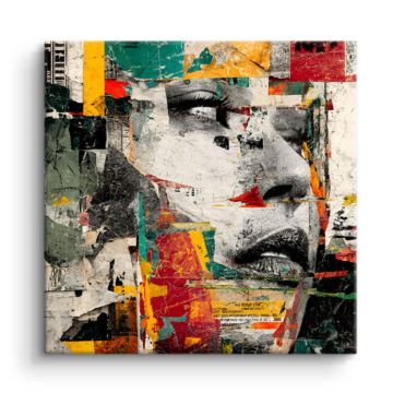 Urban Collage Beauty Portrait Canvas Art
