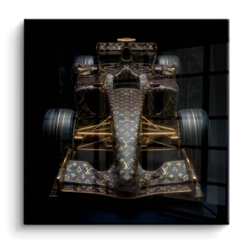 Coche negro F1 inspirado en Louis Vuitton - cuadro PVC brillante