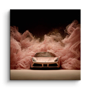 Porsche Inspired Pink Smoke Canvas Art