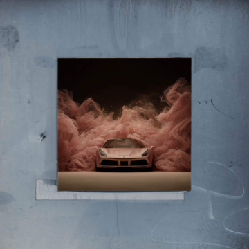 Humo rosa inspirado en Porsche - póster
