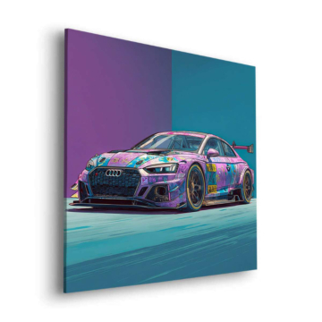 Audi R8 en carrera llena de color - cuadro Dibond mate