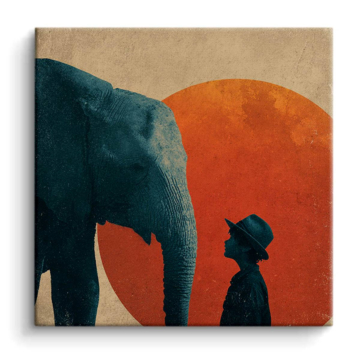 Figura elefante y small - cuadro PVC mate