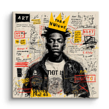 Basquiat Inspired Artist Portrait Canvas Art