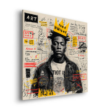 Portrait d'artiste inspiré de Basquiat - tableau Dibond mat