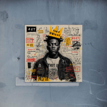 Künstlerporträt inspiriert von Basquiat - Poster