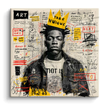 Basquiat Inspired Artist Portrait PVC Gloss Art