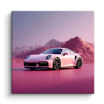 Porsche 911 Inspired Pink Desert Canvas Art
