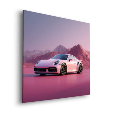 Porsche 911 Inspired Pink Desert Dibond Matt Art