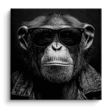 Schimpanse Sonnenbrille Porträt - PVC-Bild matt