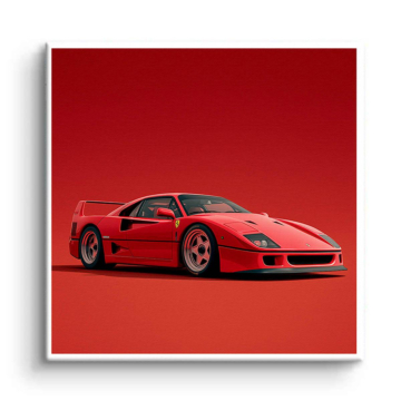 Ferrari F40 Inspired Red Canvas Art