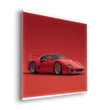 Ferrari F40 Inspired Red Dibond Matt Art