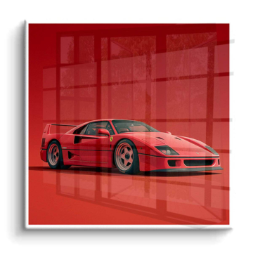 Ferrari F40 rouge - tableau PVC brillant