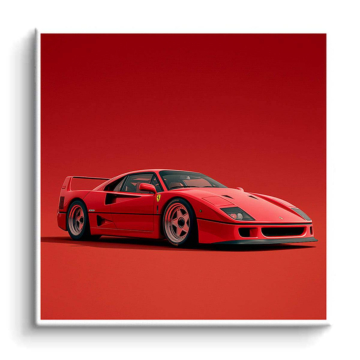 Czerwony inspirowany Ferrari f40 - obraz na matowym PVC