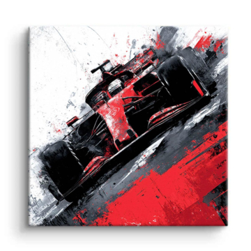 Ferrari F1 Inspired Abstract Racing Canvas Art