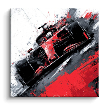 Carrera abstracta inspirada en Ferrari F1 - cuadro PVC mate