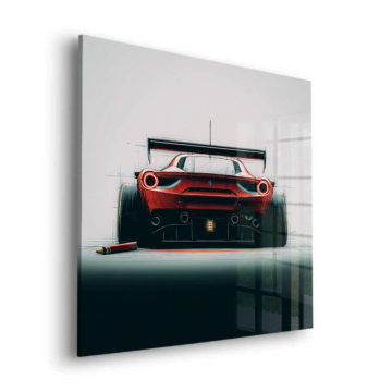 Ferrari-Rennwagen-Heckansicht - Acrylglasbild