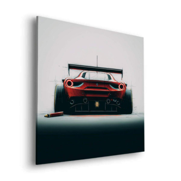 Ferrari Racer Inspired Rear View Dibond Matt Art